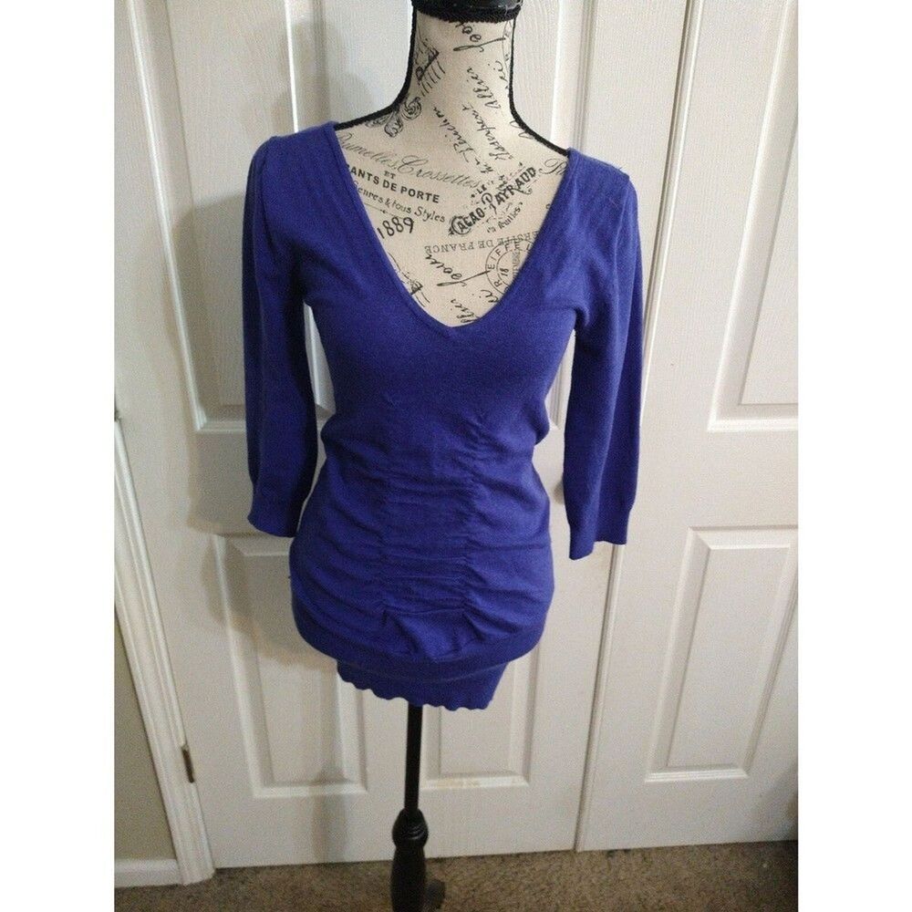 2b bebe V Neck  top Xs Blue Vintage Boho Y2k